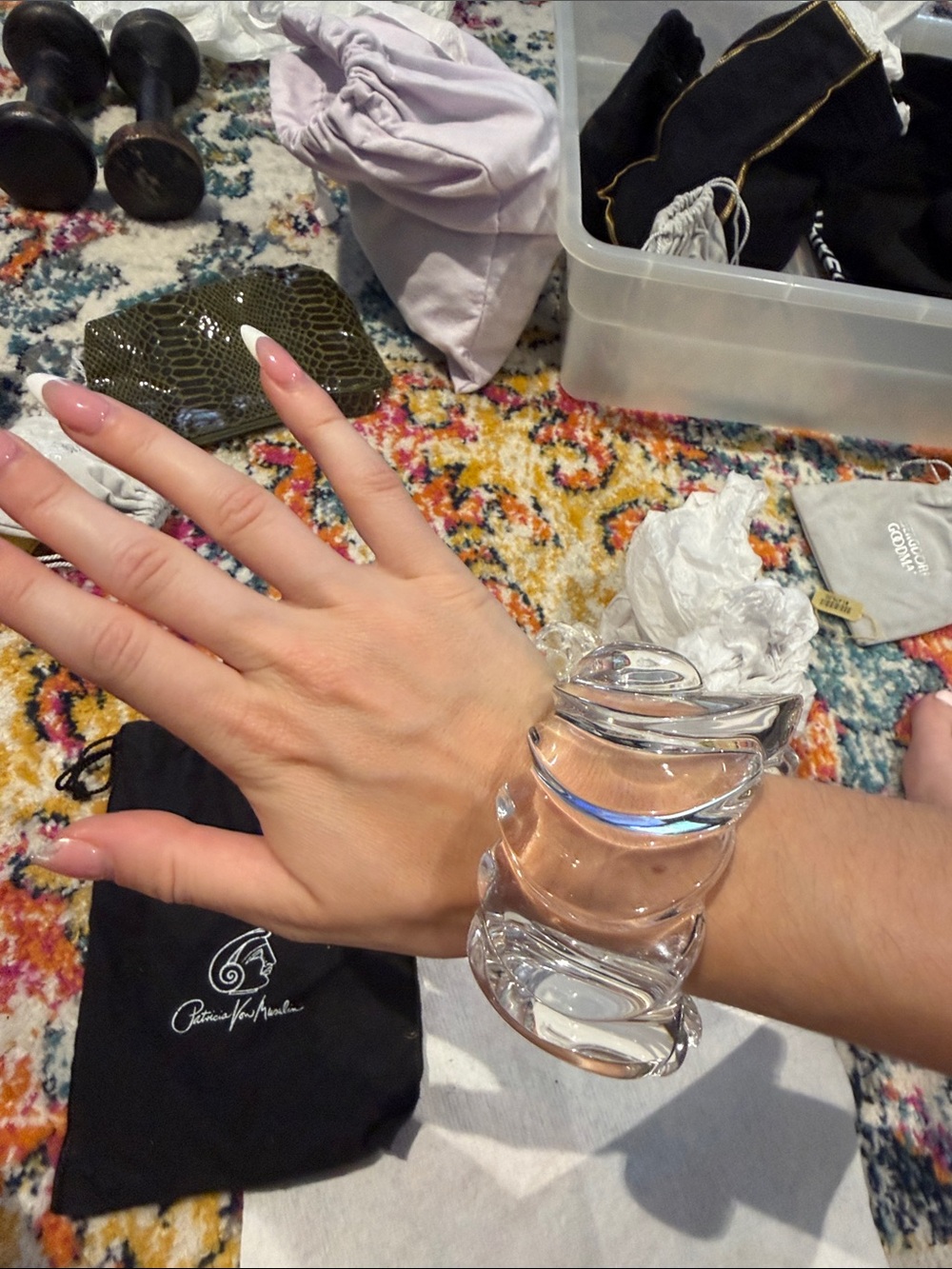 Clear Sculpted Resin Bangle — Transparent Fashion Bracelet